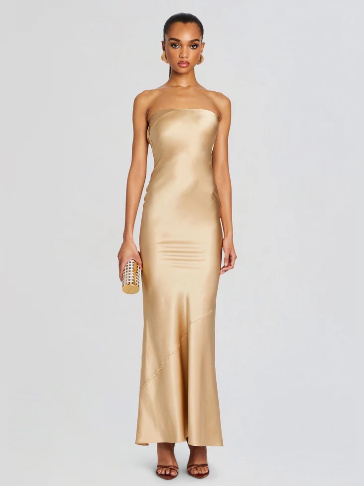 Retrofete Strapless Silk Keaton Dress Nwt Small